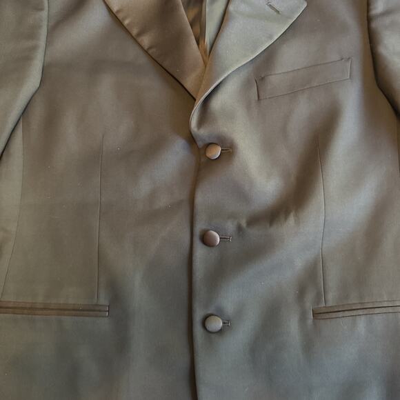 Vito Rufolo Made In Italy Suit Jacket Mens 40R Black Solid Wool Three Buttons - Picture 2 of 11